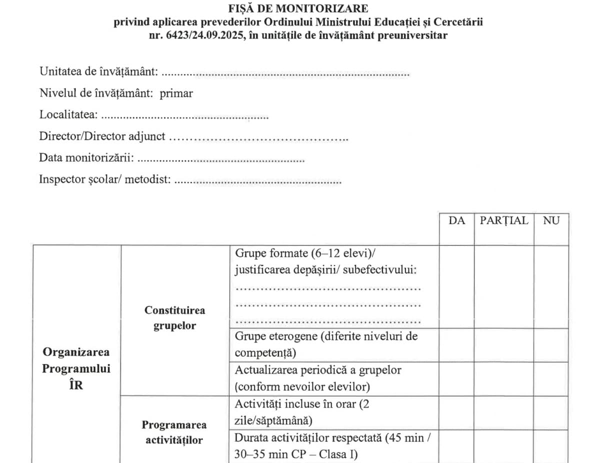 Inspecțiile tematice asupra orelor de învățare remedială din învățământul primar: de ce devin o prioritate și cum trebuie să se pregătească școlile